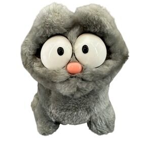 Vintage 1983 Nermal United Feature Syndicate Cat Plush Toy Vintage Gray Tabby